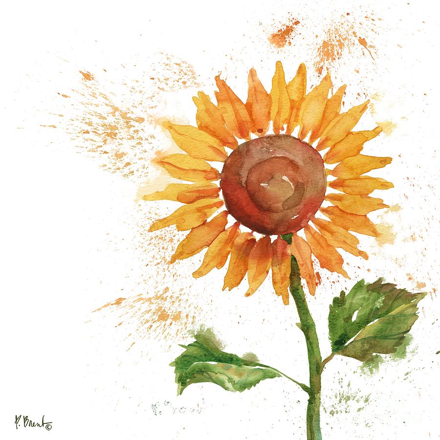 Sunflower Painting - Arianna Sunflowers III - White by Paul Brent