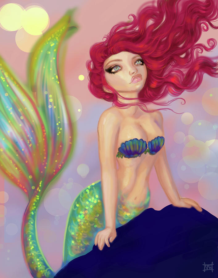 Mermaid Mixed Media - Ariel by Natasha Wescoat