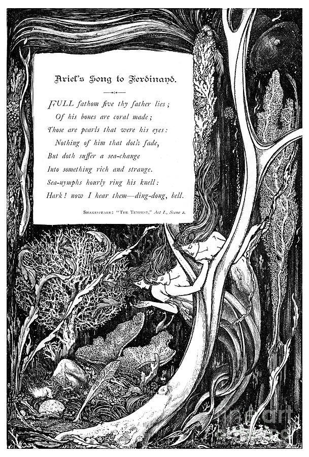 Ariels Song To Ferdinand, 1895 Drawing by Print Collector