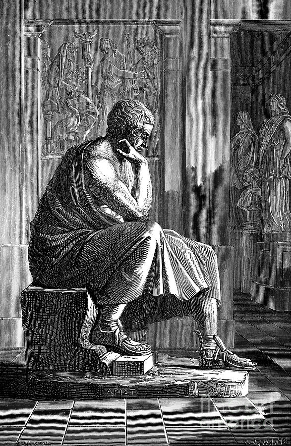 Aristotle 384-322 Bc, Ancient Greek Drawing by Print Collector