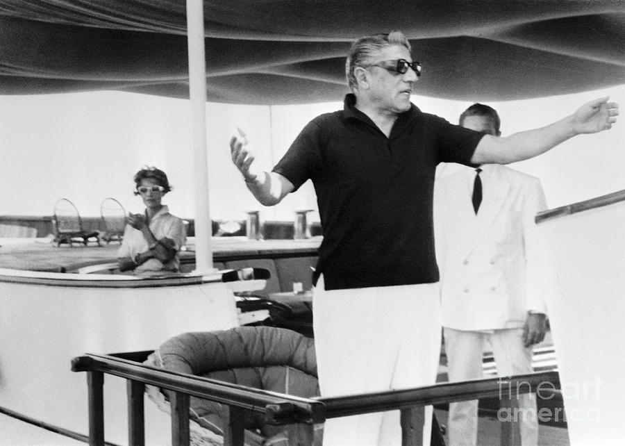 Music Photograph - Aristotle Onassis On Yacht by Bettmann