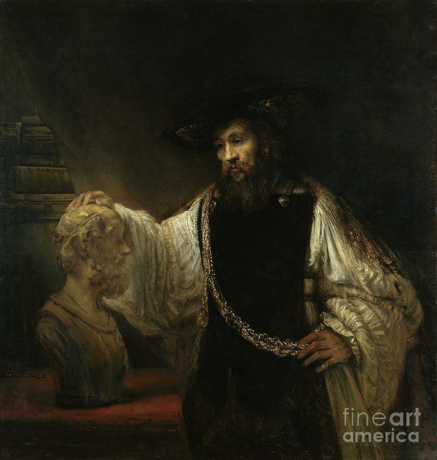 Rembrandt Painting - Aristotle With A Bust Of Homer By Rembrandt by Rembrandt