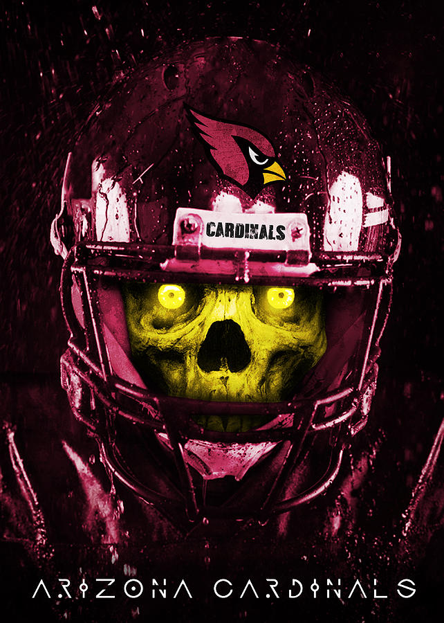 Arizona Cardinals Skull Pattern Personalized Custom Name 3D