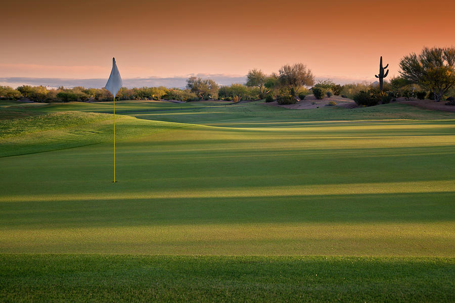 Arizona Golf Course At Sunrise Photograph by Ishootphotosllc
