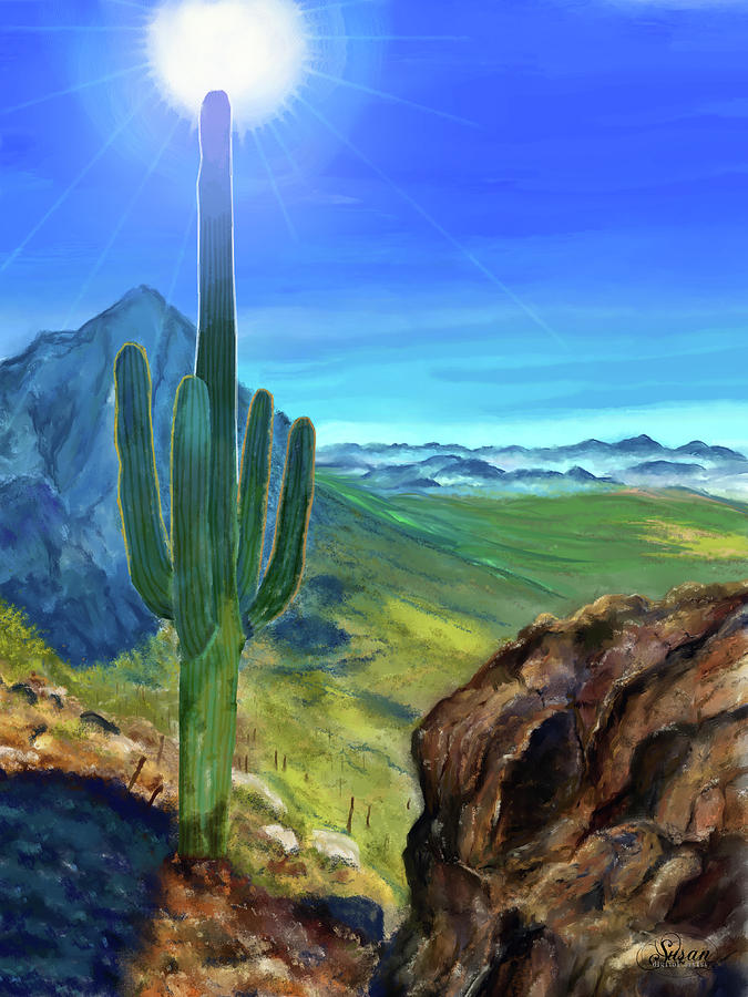 Mountain Digital Art - Arizona Heat by Susan Kinney
