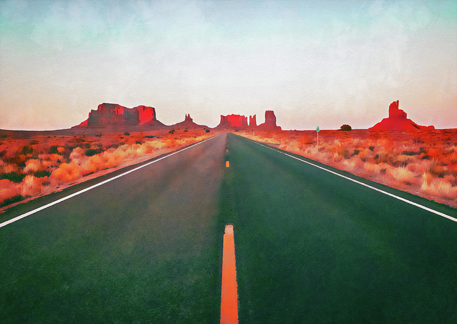 Arizona Landscape - 05 Painting by AM FineArtPrints