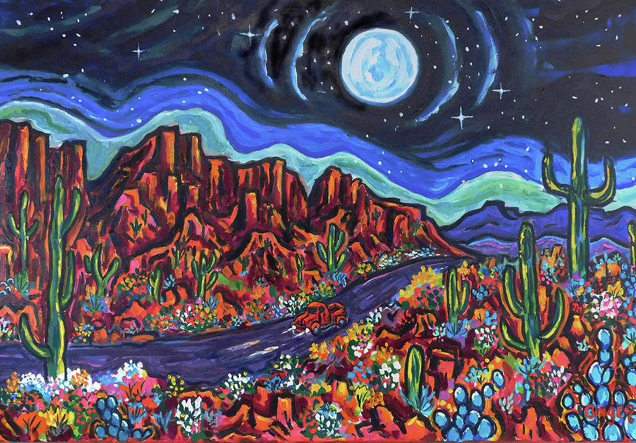 Arizona Moon Painting By Bill Binger