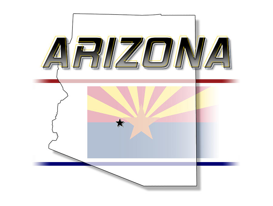 Arizona State Horizontal Print Digital Art by Rick Bartrand