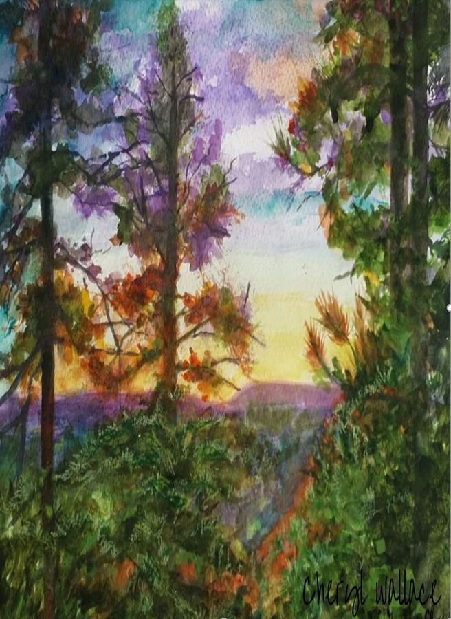 Arizona Sunrise Painting by Cheryl Wallace