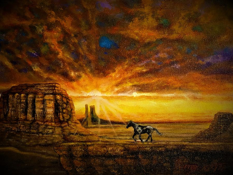 Arizona Sunset Painting by Leland Castro
