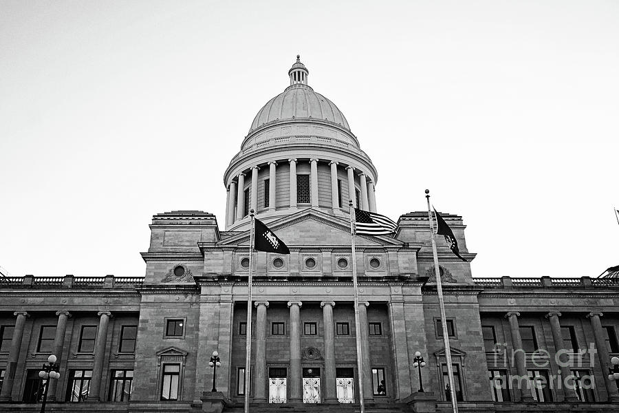Arkansas Capital Building - BW Photograph by Scott Pellegrin