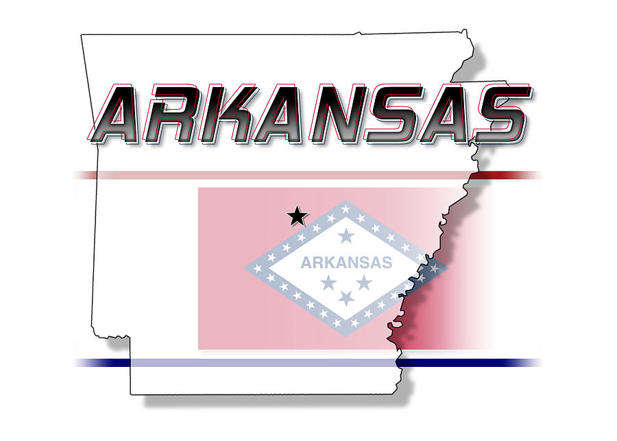 Arkansas State Horizontal Print Digital Art by Rick Bartrand