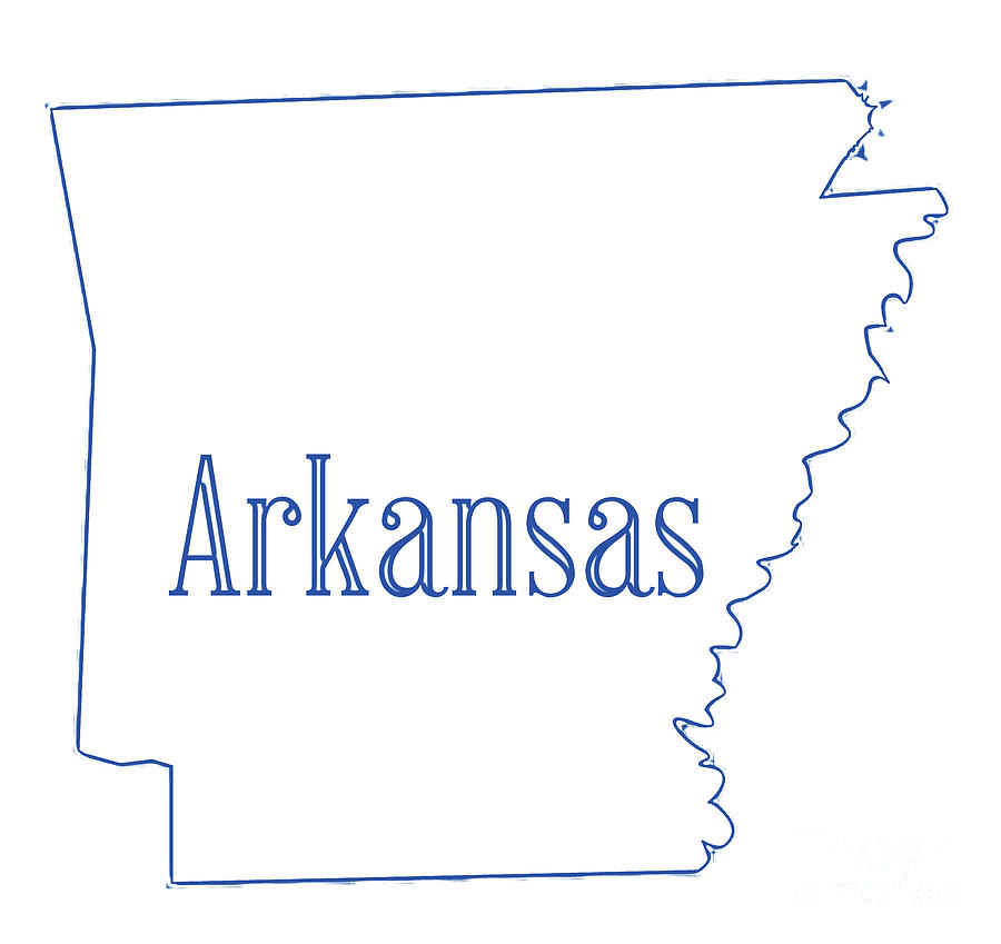 Arkansas State Map Outline Digital Art By Bigalbaloo Stock Fine Art   Arkansas State Map Outline Bigalbaloo Stock 