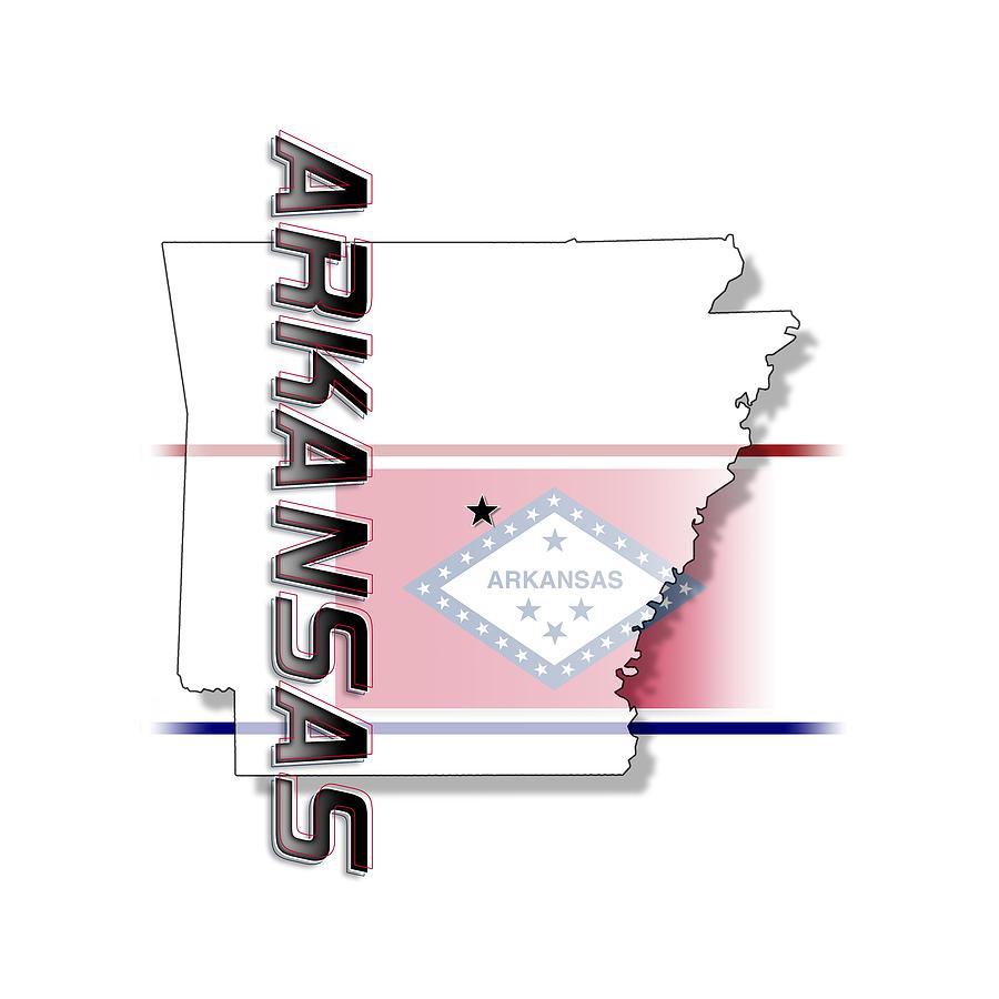 Arkansas State Vertical Print Digital Art by Rick Bartrand