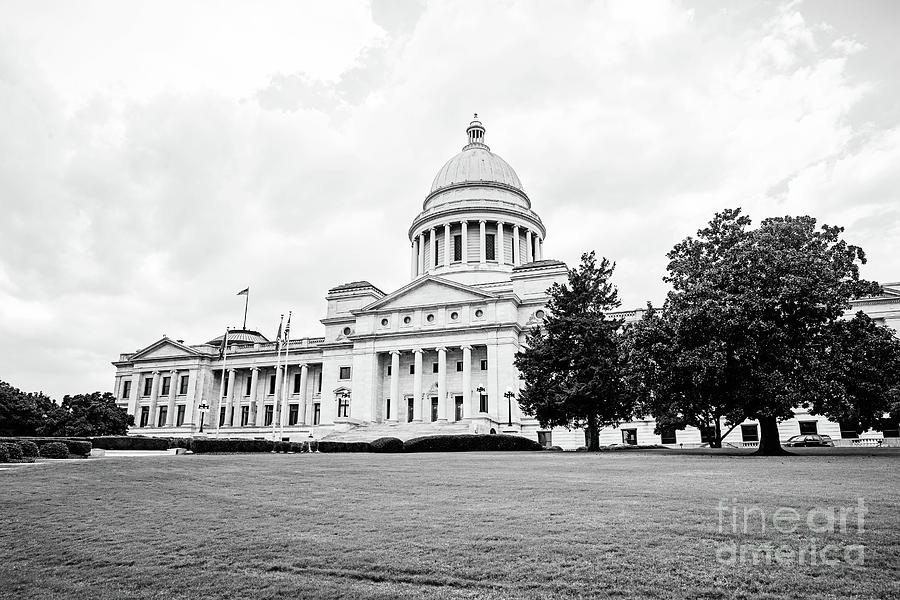 Arkansass State Capitol Little Rock - BW Photograph by Scott Pellegrin