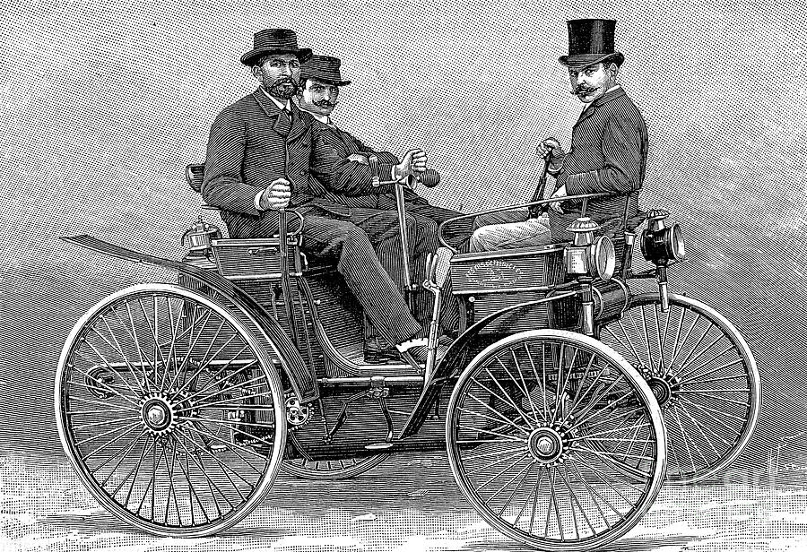 Armand Peugots First Motor Car, 1890 Drawing by Print Collector