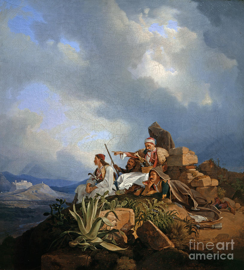 Armatoles Near Athens, 1829. Artist Drawing by Heritage Images Armatoles Near Athens, 1829. Artist Drawing by Heritage Images