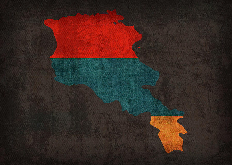 Flag Map of Armenia