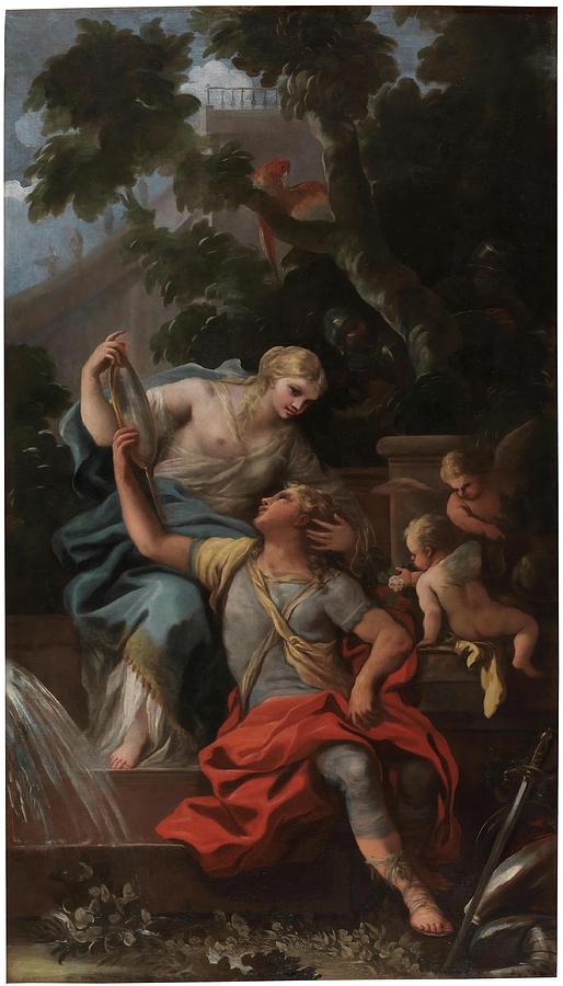 Armida and Rinaldo. Second half of the XVII century. Oil on canvas. Painting by Luca Giordano -1634-1705- Armida and Rinaldo. Second half of the XVII century. Oil on canvas. Painting by Luca Giordano -1634-1705-