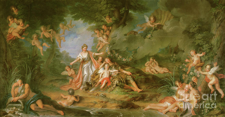Armide Wishing To Hit Renaud, 1741 Painting by Charles Antoine Coypel