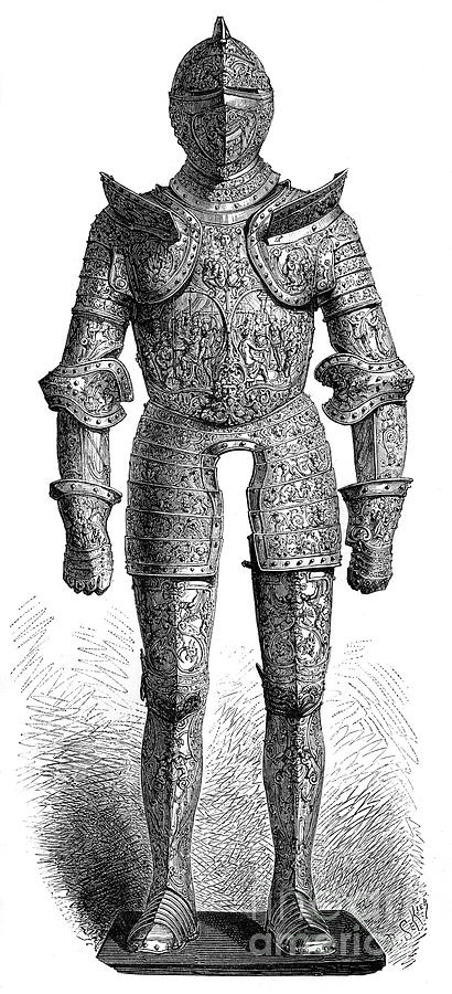 Armour Of Henry II Of France, 16th Drawing by Print Collector