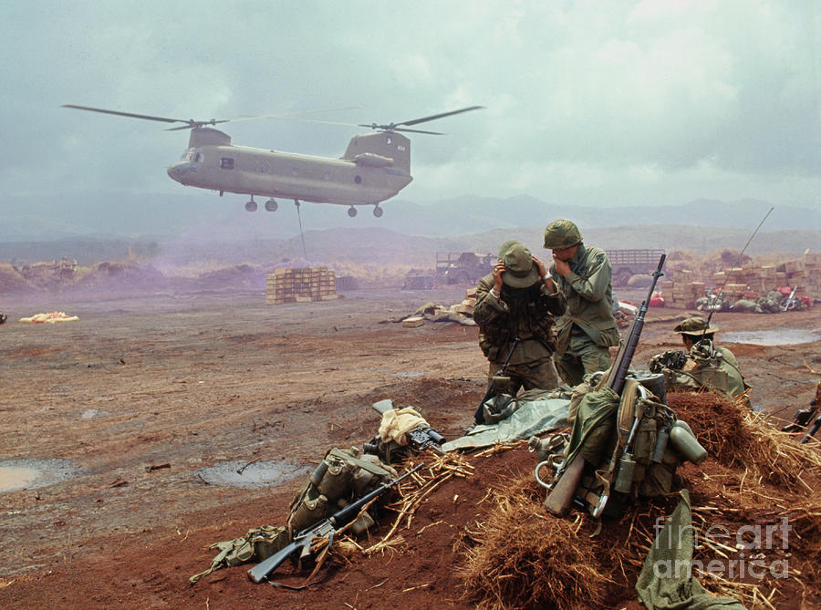 Army Helicopter Lowering Supplies Photograph by Bettmann