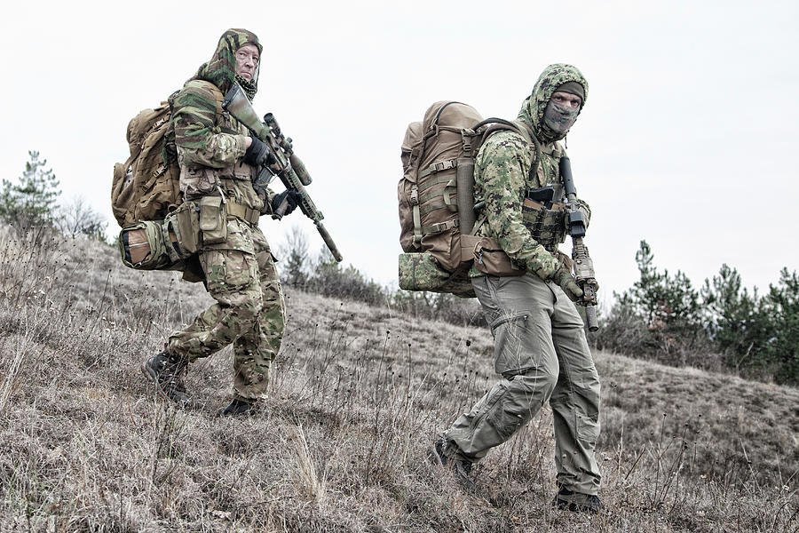 Army Soldiers On A Patrol Mission Photograph by Oleg Zabielin - Fine ...