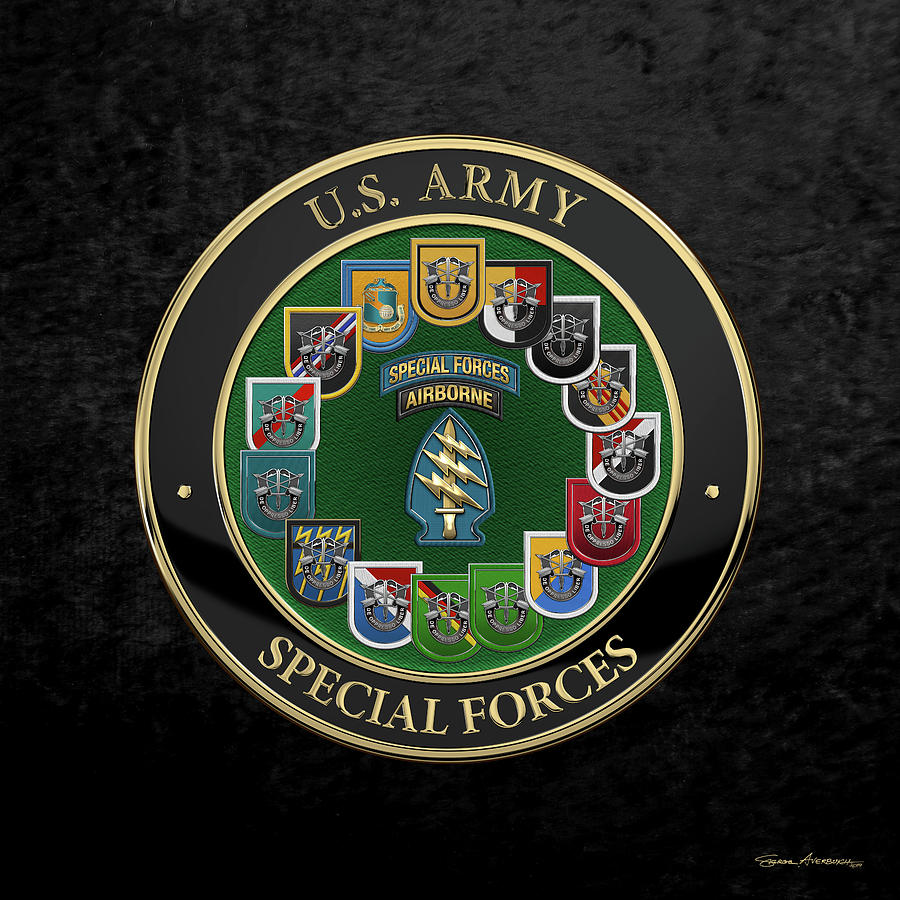 Special Forces SF Group all metal Sign with SSI and Flashes 14/" Round U.S