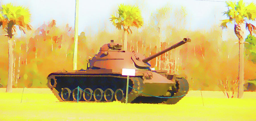 Army tank Painting by Jeelan Clark