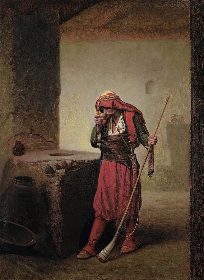 Pot Painting - Arnaut Drinking by Jean-leon Gerome