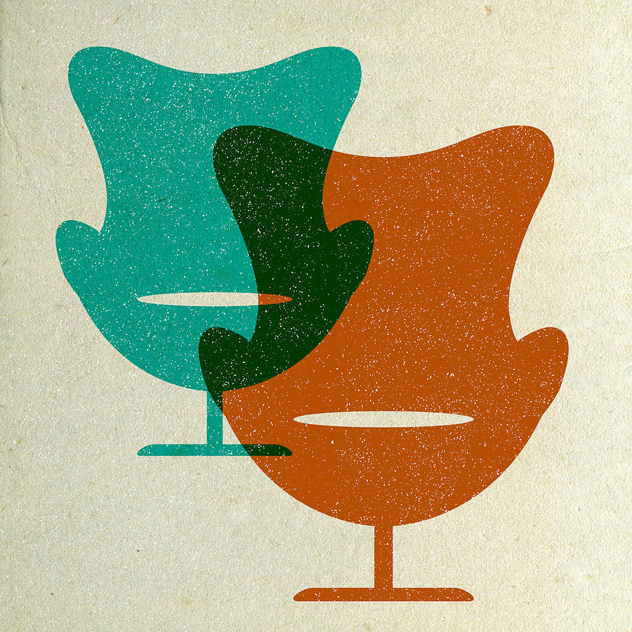 Mid-century Digital Art - Arne Jacobsen Egg Chairs II by Naxart Studio Mid-century Digital Art - Arne Jacobsen Egg Chairs II by Naxart Studio