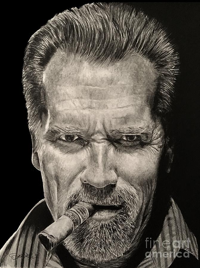 Terminator Drawing - Arnold by Joshua Navarra