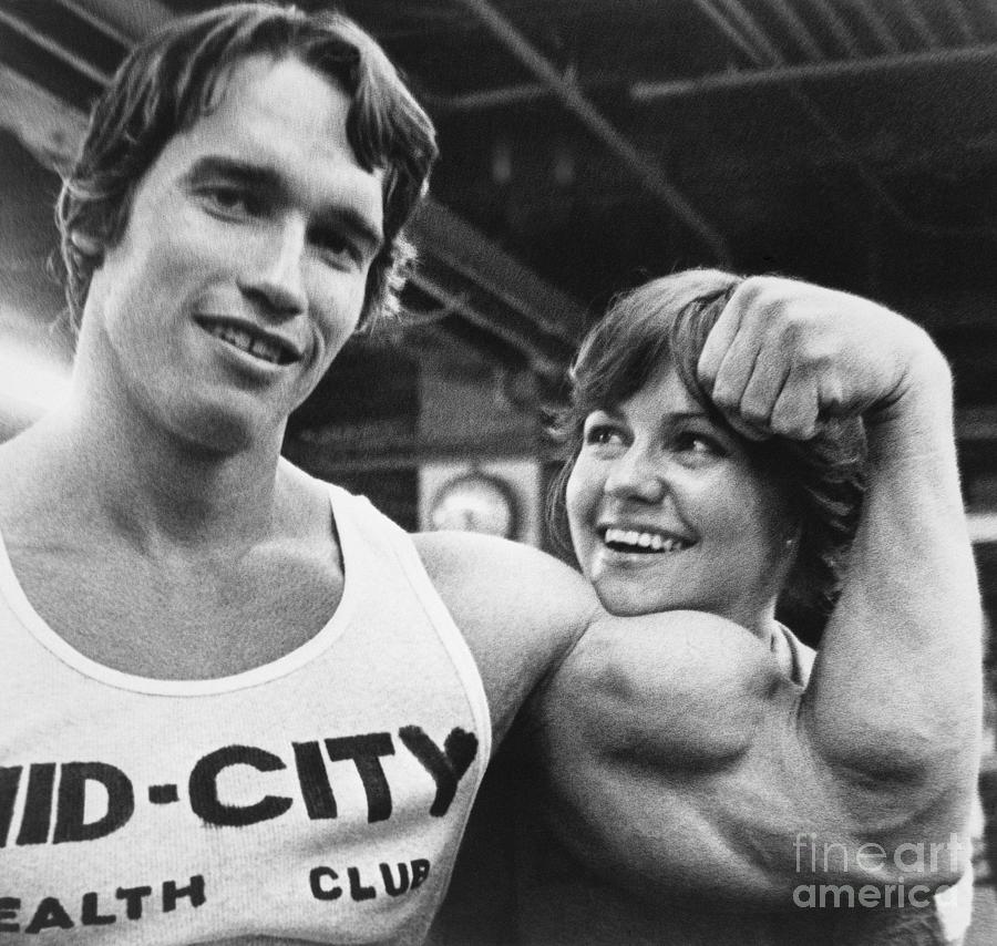 Arnold Schwarzenegger And Sally Field Photograph by Bettmann
