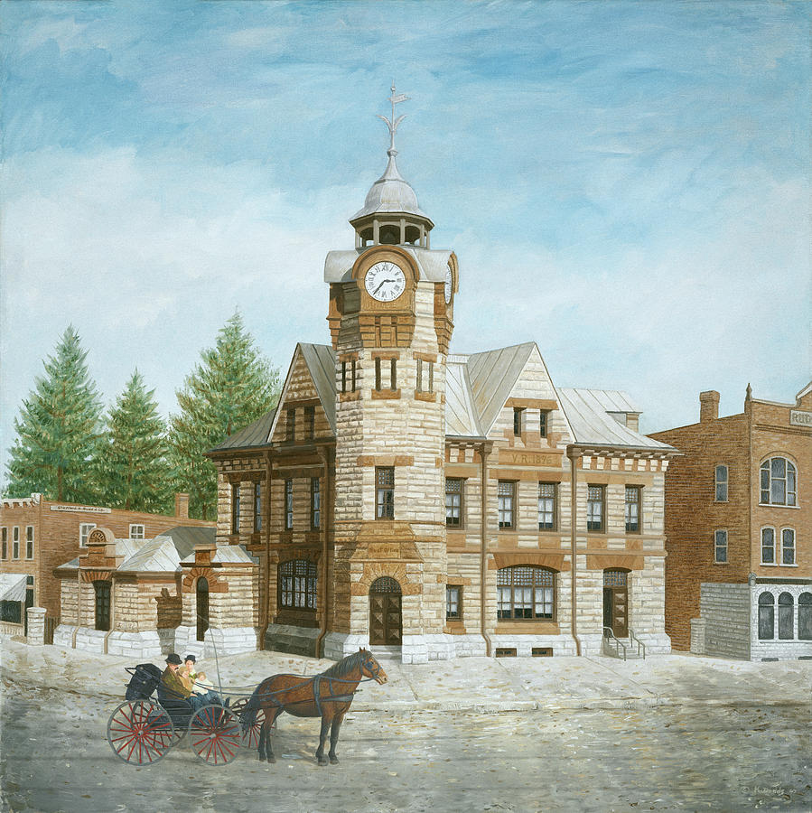 Post Office Painting - Arnprior Post Office With Horse And Buggy by Kevin Dodds