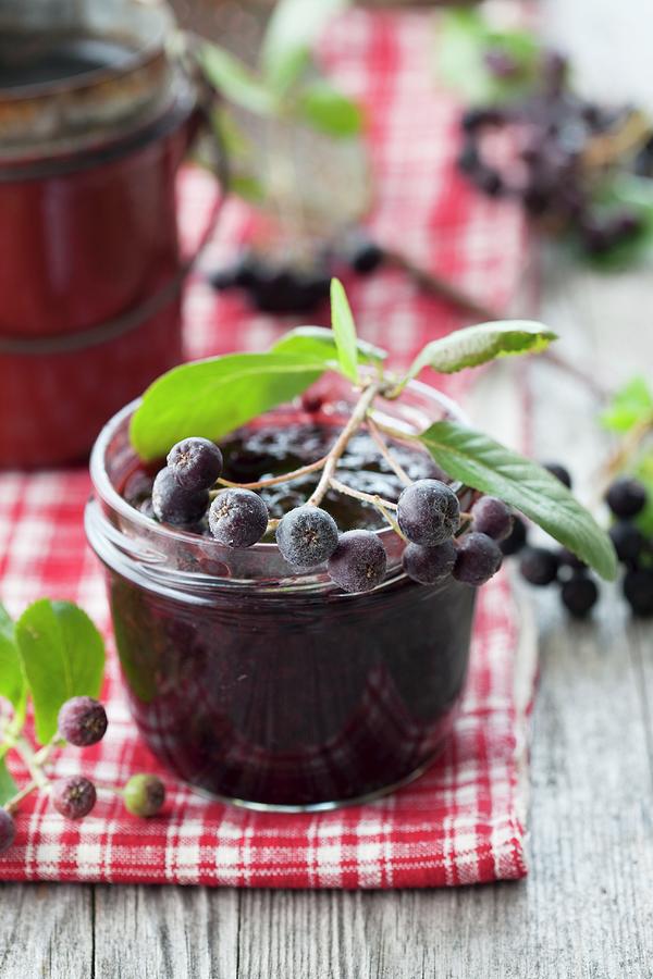 Aronia Jam In A Glass Photograph by Martina Schindler