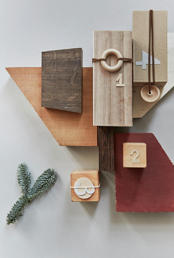 Arrangement Of Various Wooden Offcuts And Numbers Photograph by Nicoline Olsen