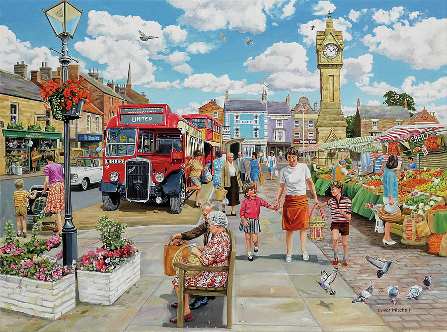 Market Painting - Arriving In Market Square by Trevor Mitchell