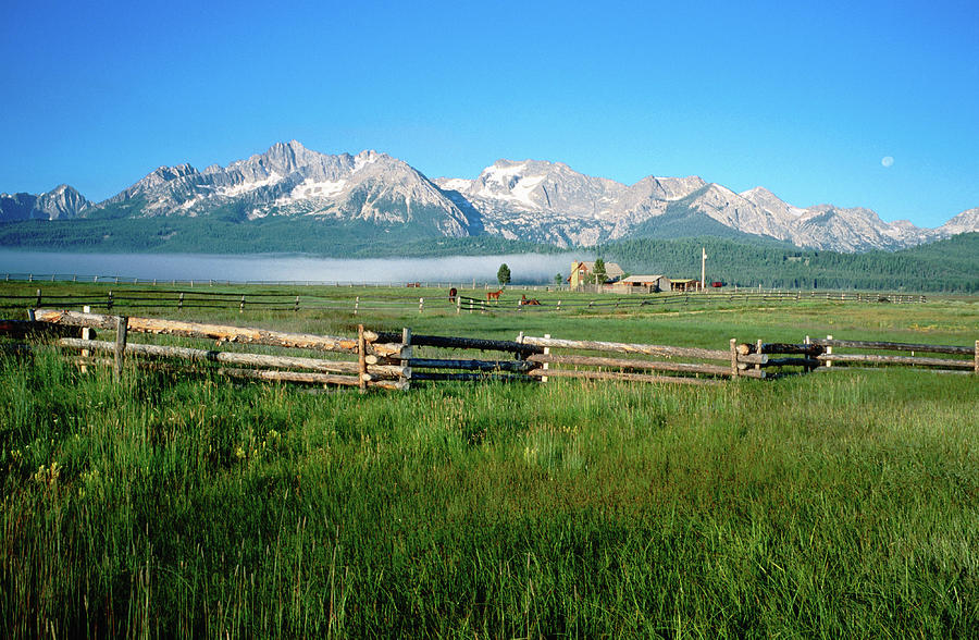 Arrow A Ranch And Sawtooth Mountains Photograph by Holger Leue