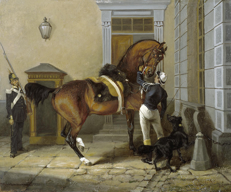 Arsenius: Horse, 1854 Painting by Johan Georg Arsenius