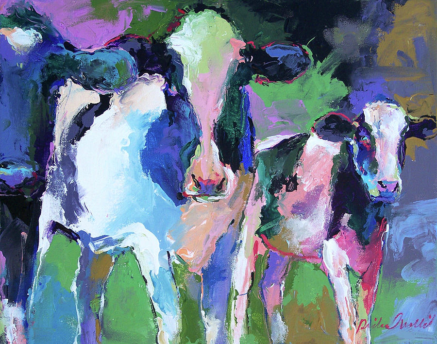 Art 3 Cows Painting by Richard Wallich - Fine Art America