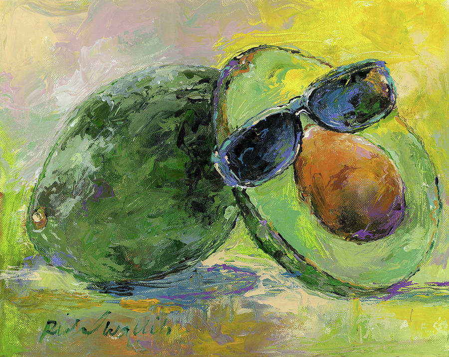 Fruit Painting - Art Avocado by Richard Wallich