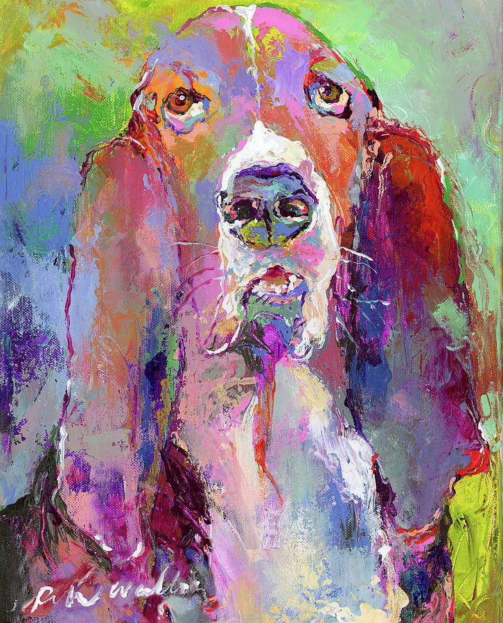 Dog Painting - Art Basset Hound by Richard Wallich