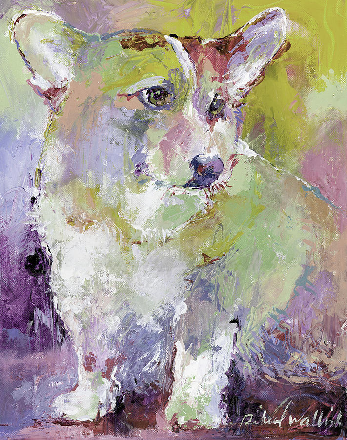 Dog Painting - Art Corgi by Richard Wallich