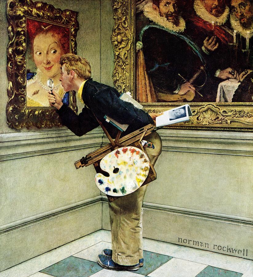Art Critic Painting by Norman Rockwell