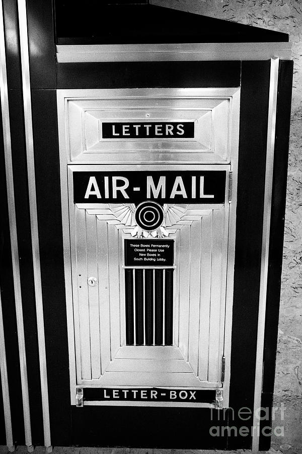 Chicago Photograph - art deco lobby mailbox in the Chicago board of trade building Chicago Illinois USA by Joe Fox