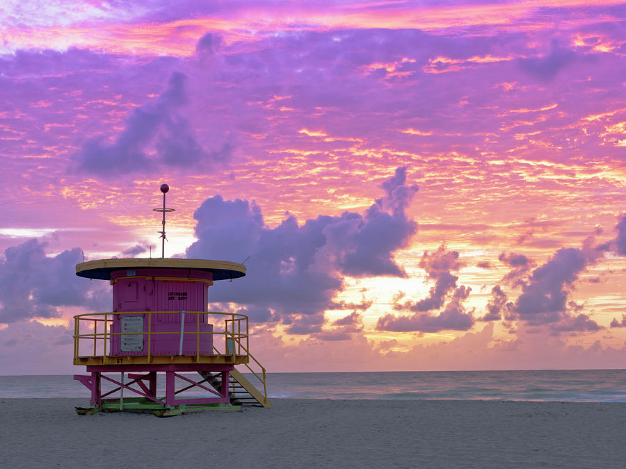 Art Deco Style Lifeguard Station At Photograph by Cosmo Condina Art Deco Style Lifeguard Station At Photograph by Cosmo Condina