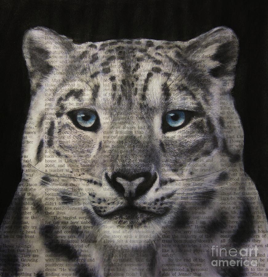 how to draw a snow leopard face