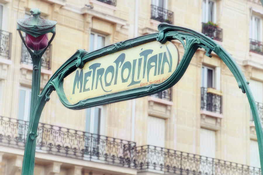 Paris Photograph - Art Nouveau Entrance Of The Paris Metro by Cora Niele