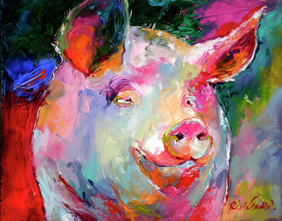 Animal Painting - Art Pig 1 by Richard Wallich