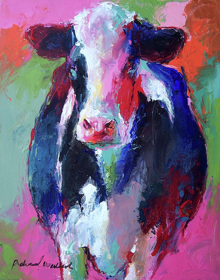 pink cow painting